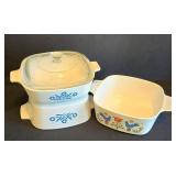K - CorningWare 7-Inch Square Casseroles Set of 3 with Glass Lid