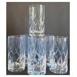 K - Crystal Glass Vase & 6 Cut-Glass Tumblers (Lot of 7)