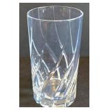 K - Crystal Glass Vase & 6 Cut-Glass Tumblers (Lot of 7)