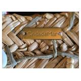 K - OndadeMar Handbags (Lot of 2) - Shell Lace Bead-Embellished Straw Totes Leather Handles