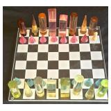 K - Unique Acrylic Chess Set on 12-Inch Board