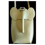 K - Loewe Yellow Leather Elephant Pocket Crossbody Bag / Leather Elephant Pocket Bag