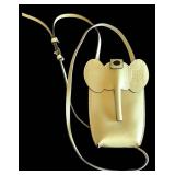 K - Loewe Yellow Leather Elephant Pocket Crossbody Bag / Leather Elephant Pocket Bag