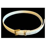 K - Yves Saint Laurent Ivory Leather Belt - Like New