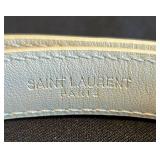 K - Yves Saint Laurent Ivory Leather Belt - Like New