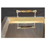 K - F.B. Rogers Provincetown Pewterlite Napkin Rings (12) - Silver-Toned Pitcher on Tray