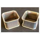 K - F.B. Rogers Provincetown Pewterlite Napkin Rings (12) - Silver-Toned Pitcher on Tray