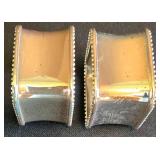 K - F.B. Rogers Provincetown Pewterlite Napkin Rings (12) - Silver-Toned Pitcher on Tray