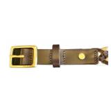 K - Rag & Bone Leather Braided Belt, 36.5 Inches Long