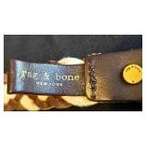 K - Rag & Bone Leather Braided Belt, 36.5 Inches Long