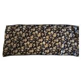 K - Liberty Silk Scarf - Navy Gray Floral Pattern, 100% Silk