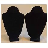 K - 4 Necklace Bust Forms - Black Velvet & Ivory Sateen