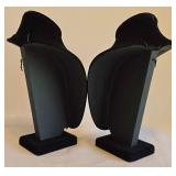 K - 4 Necklace Bust Forms - Black Velvet & Ivory Sateen