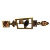 K - Patricia Locke Unicorn Swarovski Crystal Brooch - Geometric Statement Pin