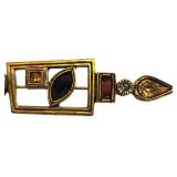 K - Patricia Locke Unicorn Swarovski Crystal Brooch - Geometric Statement Pin