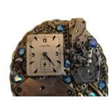 K - Leah Manis Vintage Brooch with Crawford Dial and Elgin Natl Watch Co Movement