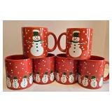 K - Waechtersbach Snowman Mugs - 2 Styles (Lot of 6)