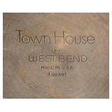K - Vintage Town House by West Bend 12 Inch Skillet with Lid, 3 Qt Saucepan with Lid & 10x16 Roaster with Rack