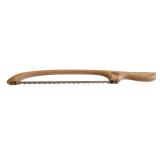 K - Minnesota Handcrafted Terra Cotta Dish, Gold Tone Tray, Woven Basket & Bread Knife (Lot of 4)