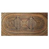K - Minnesota Handcrafted Terra Cotta Dish, Gold Tone Tray, Woven Basket & Bread Knife (Lot of 4)