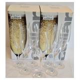 K - Krosno The Cellar Flute Glasses - 4-7 oz - 9.25 in Tall - Made in Poland