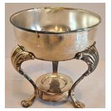 K - Vintage Silver Plated Coffee Carafe on Footed Warmer Stand with Glass Decanter