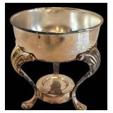 K - Vintage Silver Plated Coffee Carafe on Footed Warmer Stand with Glass Decanter