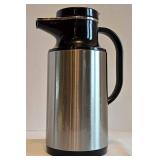 K - Crate & Barrel 442-135 Black Boardroom Carafe & Allgo Stainless Steel Carafe (Lot of 2)