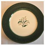 K - Salem 9.25in Plate (23K Gold) & Sebring Serenade Burgundy Platter (22K Gold) & 13.5in Glass Platter