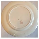 K - Salem 9.25in Plate (23K Gold) & Sebring Serenade Burgundy Platter (22K Gold) & 13.5in Glass Platter