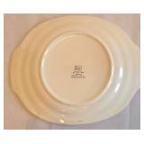 K - Salem 9.25in Plate (23K Gold) & Sebring Serenade Burgundy Platter (22K Gold) & 13.5in Glass Platter