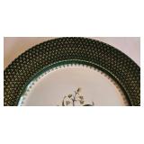 K - Salem 9.25in Plate (23K Gold) & Sebring Serenade Burgundy Platter (22K Gold) & 13.5in Glass Platter
