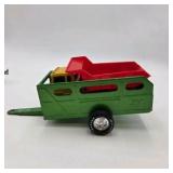 Lot of 2 Vintage Hubley Kiddie Toy Diecast Metal Cattle Trailer & Dump Truck