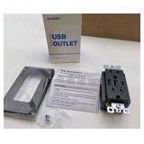 Lot of 7 - ELE GROUP - Black - 6.0 Amp USB Charger with 3 Ports, 15 Amp 125 V AC Outlet  High Speed Duplex Tamper Resistant Recetacle