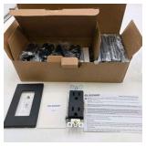 ELEGRP Decorator Wall Receptacle Outlets 15 Amp Matte Black 10 Pack