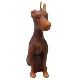 Great Dane Dog Decor Lot Ceramic Dog Figurines, Brass Hanging Mobile, Doberman Style Candle