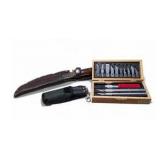 Western USA W36 Fixed Blade Knife, X-Acto Set and Multi-Tool