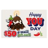$50 Chili's restaurant Email Gift Card