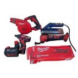 Milwaukee M18/M12 Tool Lot With Batteries, Multi-Tool, Screwdriver, Blower & Roberts Cool Shield Iron
