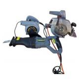 Corded Tool Lot With Black & Decker Saw, Performax Reciprocating Saw & Mighty Pro Blower