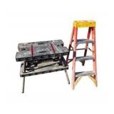 Folding Work Table With Werner Step Ladder