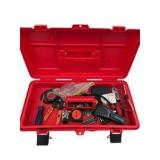 Red Tool Box with Gator Grip Socket Set, Drill Bit Sets and Mixed Hand Tools