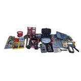 Large Mixed Tool Lot with Milwaukee Tape, Bosch Bits, Pipe Wrench & Accessories