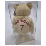 Vintage 1998 MLB Salvino Bamm Beanos Beanie Bear Ivan Rodriguez #7 TX Rangers