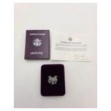 1988-S Proof American Silver Eagle 1 oz Silver Dollar With Box & COA