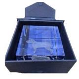 Vintage Great Dane Collectibles Lot Lucite Etched Dog Plaque in Case, Pin, Bow Tie, Photo Book