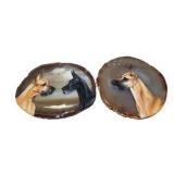 Lot of 4 Pieces Great Dane Dog Art Lot Hand Painted Agate Slabs and Hand Painted Wood Plaques AMCDC Award