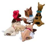 Lot 5pc Dog Plush Toys - Scooby-Doo Plush, Firefighter Dog, Pound Puppies PP Dog Plush