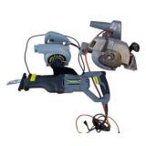Corded Tool Lot With Black & Decker Saw, Performax Reciprocating Saw & Mighty Pro Blower