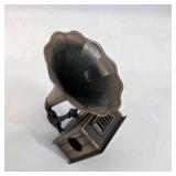 Vintage Die Cast Miniature Metal Pencil Sharpener Victrola Gramophone Phonograph Decorative Music Box